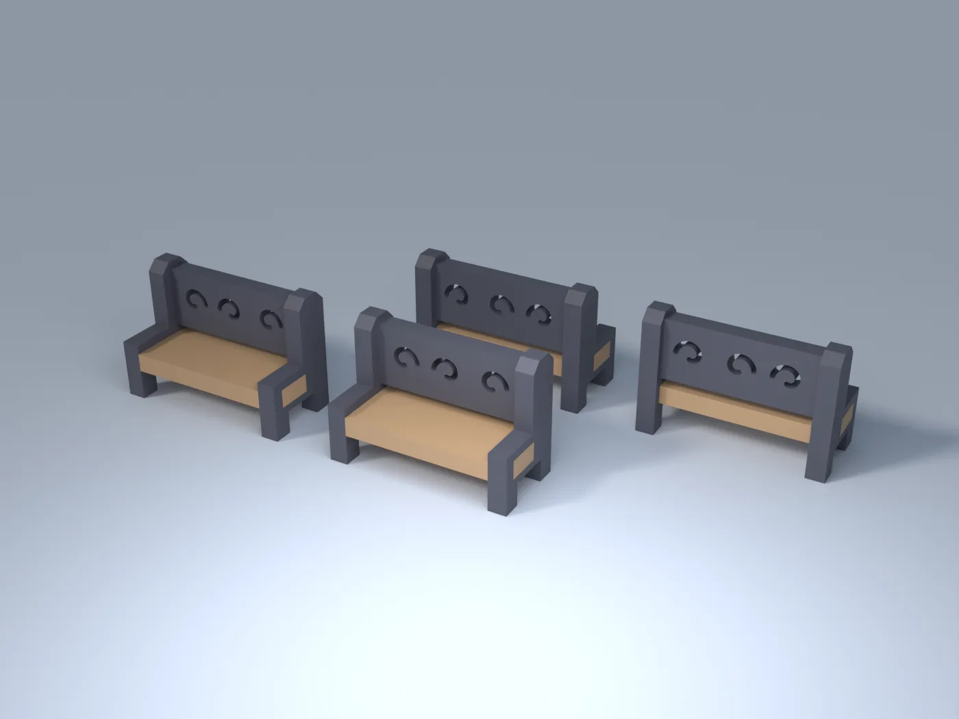Park Bench Set (4 benches)