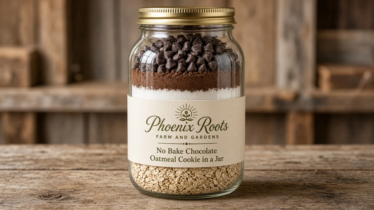 No Bake Chocolate Oatmeal Cookie in a Jar